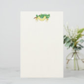 eikenbladeren en snijwand briefpapier (Staand voorkant)