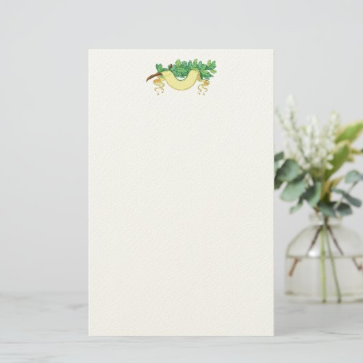 eikenbladeren en snijwand briefpapier (Staand voorkant)