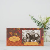 Eikenbladeren in herfstkleuren voor Thanksgiving Feestdagenkaart (Staand voorkant)