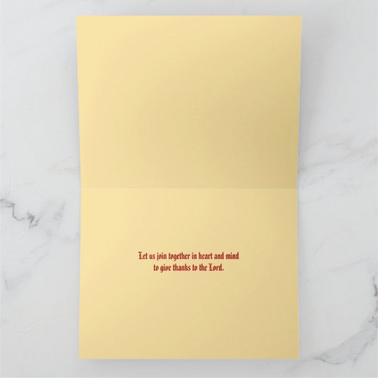 Eikenbladeren Kerstkaart van Thanksgiving Kaart (Binnen)