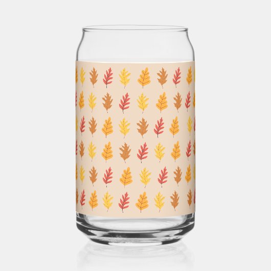 Eikenbladeren Patroon Blikvorm Glas (Voorkant)