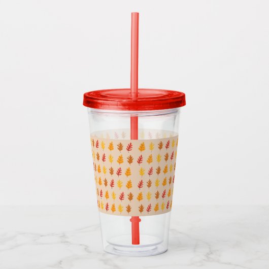 Eikenbladerenpatroon Acryl Drinkbeker (Voorkant)