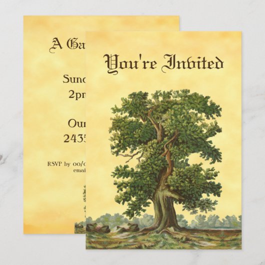  eikenbomen Aangepaste tuinbouwuitnodigingen Kaart (Voorkant / Achterkant)