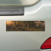 eikenbomen in een bos landschap (Woodland Scene) Bumpersticker (Op auto)