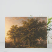 eikenbomen in een bos landschap (Woodland Scene) Kaart (Staand voorkant)
