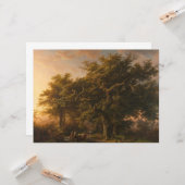 eikenbomen in een bos landschap (Woodland Scene) Kaart (Voorkant / Achterkant in situ)