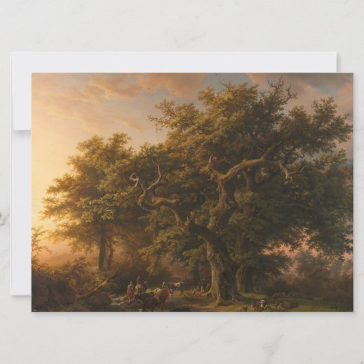 eikenbomen in een bos landschap (Woodland Scene) Kaart (Voorkant)