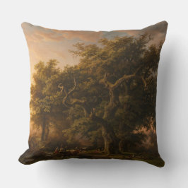 eikenbomen in een bos landschap (Woodland Scene) Kussen