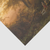 eikenbomen in een bos landschap (Woodland Scene) Tissuepapier (Detail)