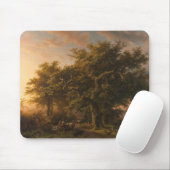 Eikenbomen in een boslandschap (Boslandschap) Muismat (Met muis)