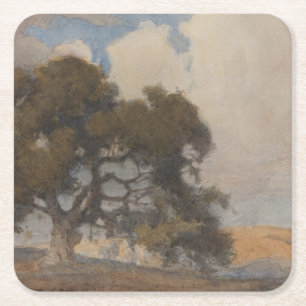 Eikenboom (1910) – Majestueuze vintage aquarel Kartonnen Onderzetters