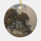 Eikenboom (1910) - Majestueuze Waterverf Keramisch Ornament (Voorkant)