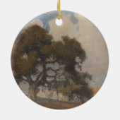 Eikenboom (1910) - Majestueuze Waterverf Keramisch Ornament (Achterkant)