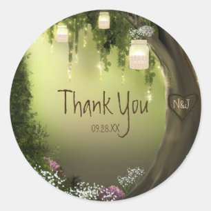 Eikenboom Betoverd Bos Tuin Favor Stickers