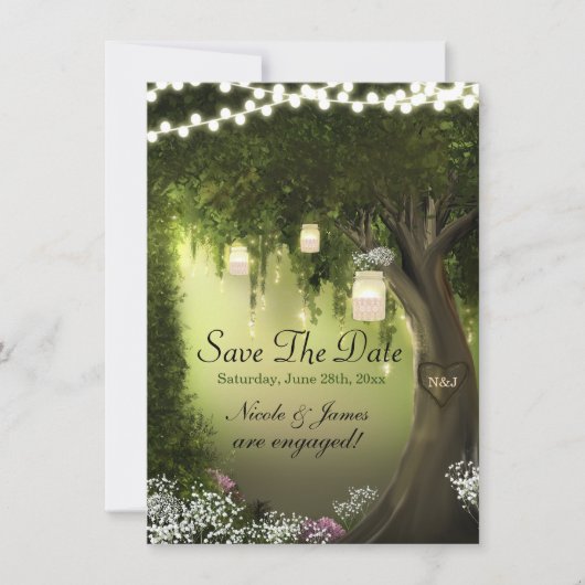 Eikenboom Betoverd Bos Tuin Save the Date (Voorkant)