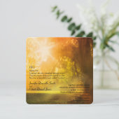 Eikenboom bij zonsondergang bruiloft kaart (Staand voorkant)