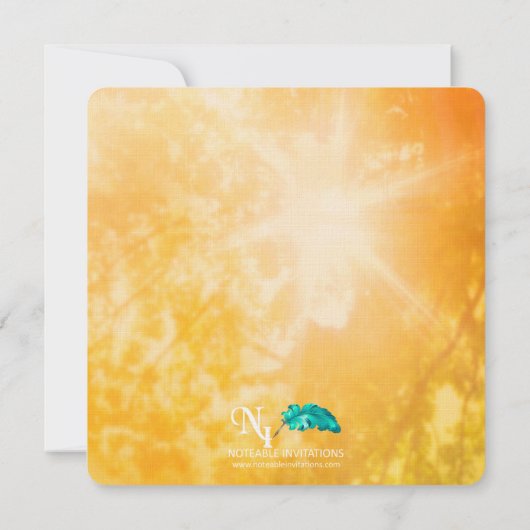 Eikenboom bij zonsondergang bruiloft kaart (Achterkant)