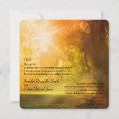 Eikenboom bij zonsondergang bruiloft kaart (Voorkant)