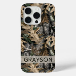 Eikenboom Camouflage Persoonlijk iPhone 15 Pro Case