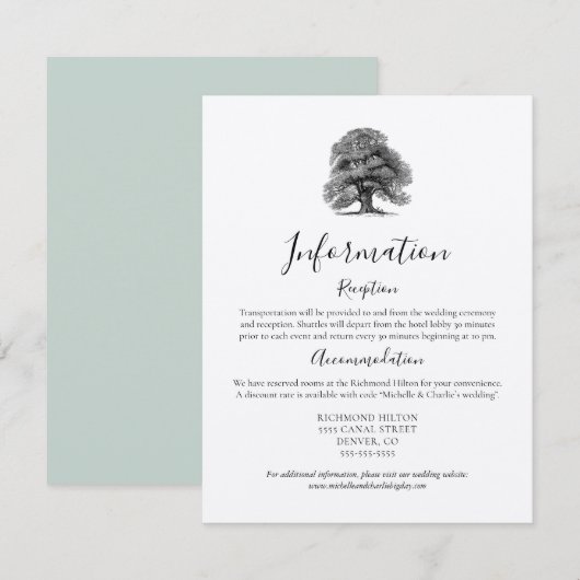  eikenboom die de kaart met details uithuwt (Voorkant / Achterkant)