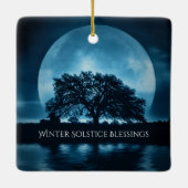 eikenboom en moonwinter, solstice-blaasjes keramisch ornament (Achterkant)