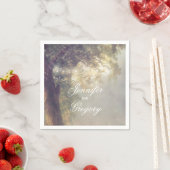 Eikenboom en String Lights Rustieke Tuin Huwelijk Servet (Insitu)