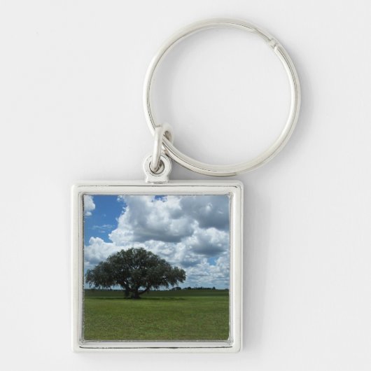 eikenboom en wolken sleutelhanger (Voorkant)