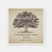 eikenboom familiereünie gepersonaliseerd servet (Voorkant)