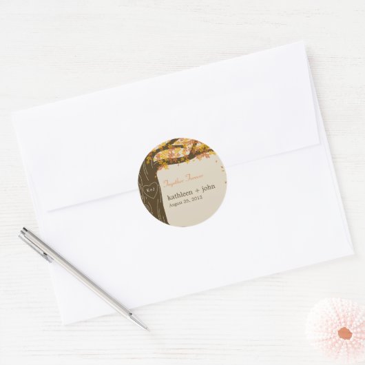 Eikenboom herfst bruiloft gunst Sticker (Envelop)