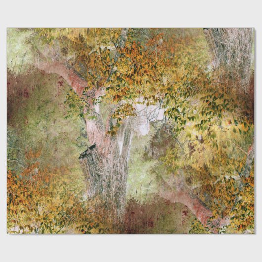 eikenboom in de Herfst... Cadeaupapier (Vlak)