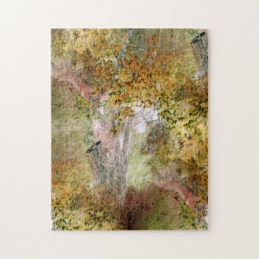eikenboom in de Herfst... Legpuzzel (Verticaal)