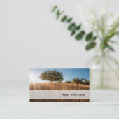 eikenboom in de zonnige gouden weide visitekaartje (Staand voorkant)