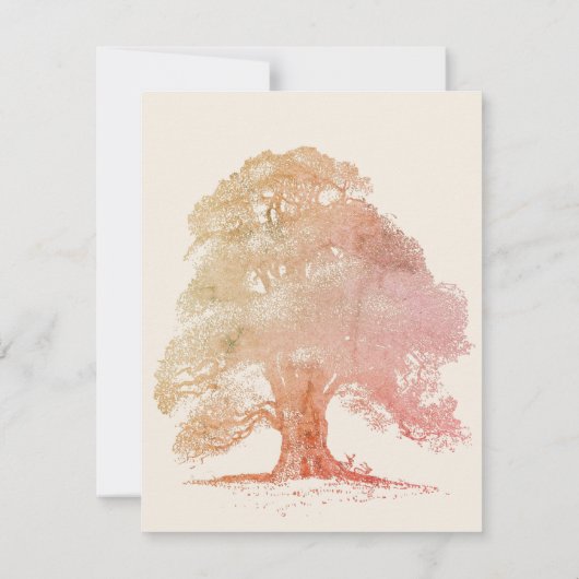 eikenboom in Herfst Celebration of Life Kaart (Achterkant)