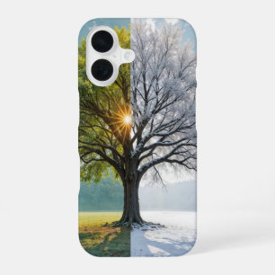 Eikenboom in twee seizoenen iPhone 16 hoesje