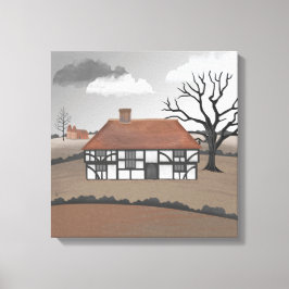 Eikenboom Landhuis Canvas Afdruk