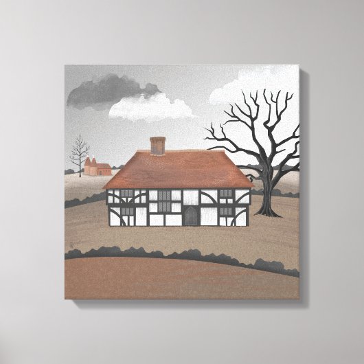 Eikenboom Landhuis Canvas Afdruk (Voorkant)
