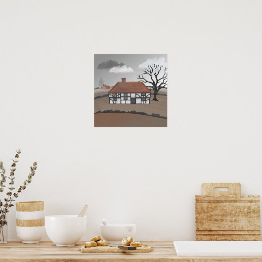 Eikenboom Landhuis Poster (Keuken)