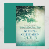  eikenboom & love birds bruiloft uitnodigingen (Voorkant / Achterkant)