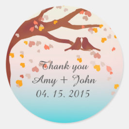 Eikenboom lovebirds hart confetti sticker love1