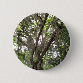 eikenboom met Spaans mos dat in de takken wappert Ronde Button 5,7 Cm