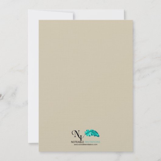 Eikenboom op Burlap Bruiloft Kaart (Achterkant)