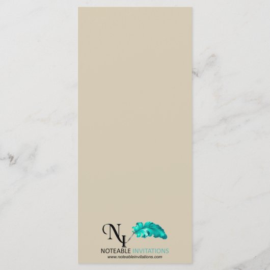 Eikenboom op Burlap Bruiloft Menu (Achterkant)