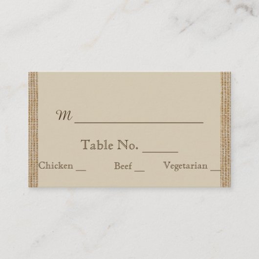 Eikenboom op Burlap Trouwplaats Kaarten Plaatskaartje (Voorkant)