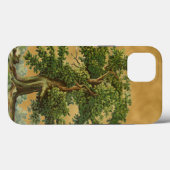 eikenboom op Faux Parchment iPhone Case (Achterkant (horizontaal))