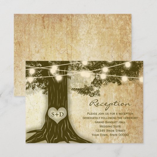  eikenboom Rustic Lights Reception Info Kaart (Voorkant / Achterkant)