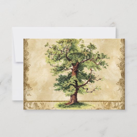 eikenboom van het stroomgebied van de zwembroeken RSVP kaartje (Voorkant)