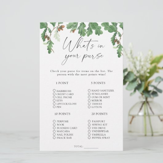 Eikenboom - Wat zit er in je tas spel (Staand voorkant)