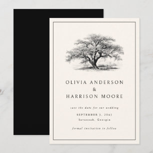 Eikenboom Zuidelijke Huwelijk in Vintage Stijl Save The Date