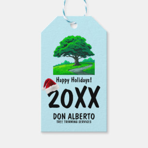 Eikenboomlogo Kerstmanhoed Fijne Feestdagen Zake Cadeaulabel