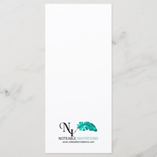 Eikenboomplantage Bruiloft Menu (Achterkant)